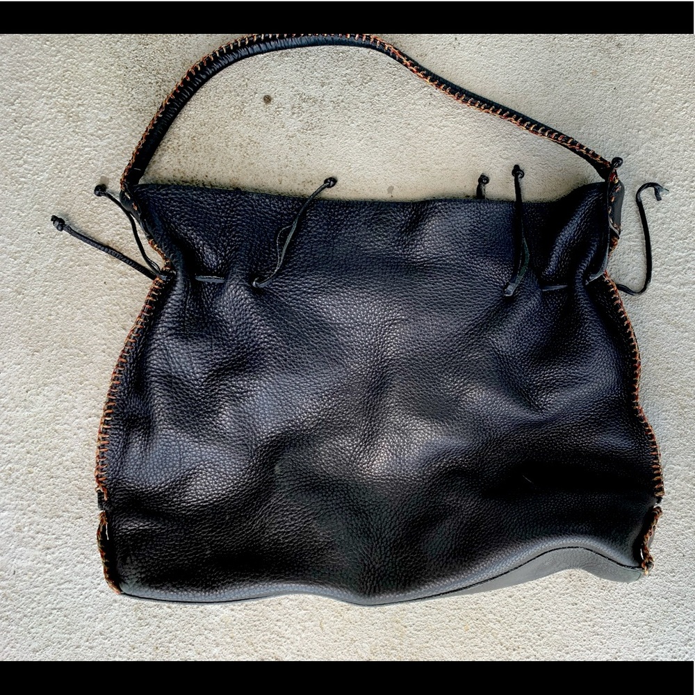 Carlos Falchi Whipstitch Slouchy Shoulder Bag